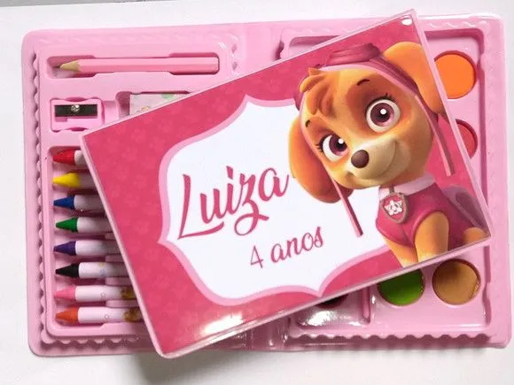 Estojinho Patrulha Canina Skye Personalizado - artesanato feito à mão por Mi Papelaria Criativa