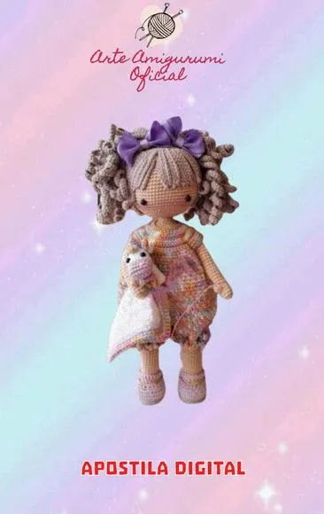Receita Boneca Jardineira Amigurumi - feito à mão por Arte Amigurumi Oficial