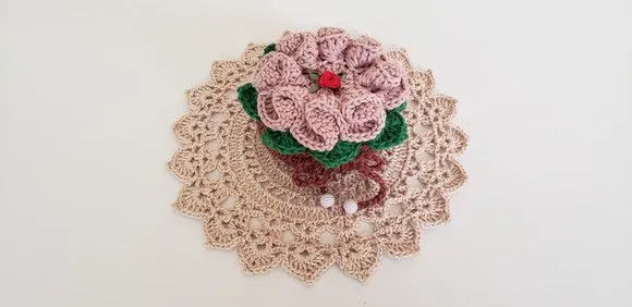 Sachê Porta Sabonete em Crochê Rosa Cristal - foto 4