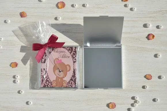 Lembrancinha Espelho - Ursinha Personalizado - feito à mão por Mi Papelaria Criativa
