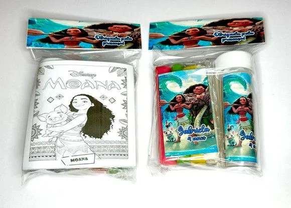 Kit Massinha + Giz + Bolha Moana Personalizado - feito à mão por Mi Papelaria Criativa