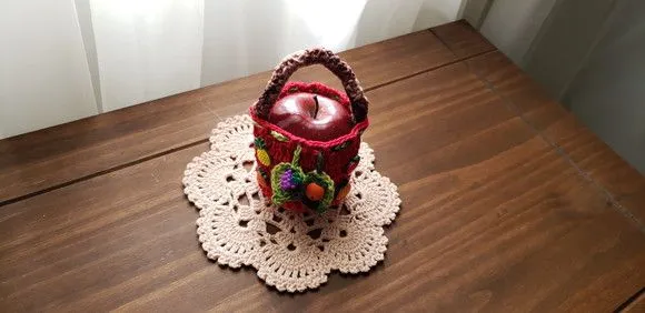 Capa de Crochê para Frutas - Vermelho
