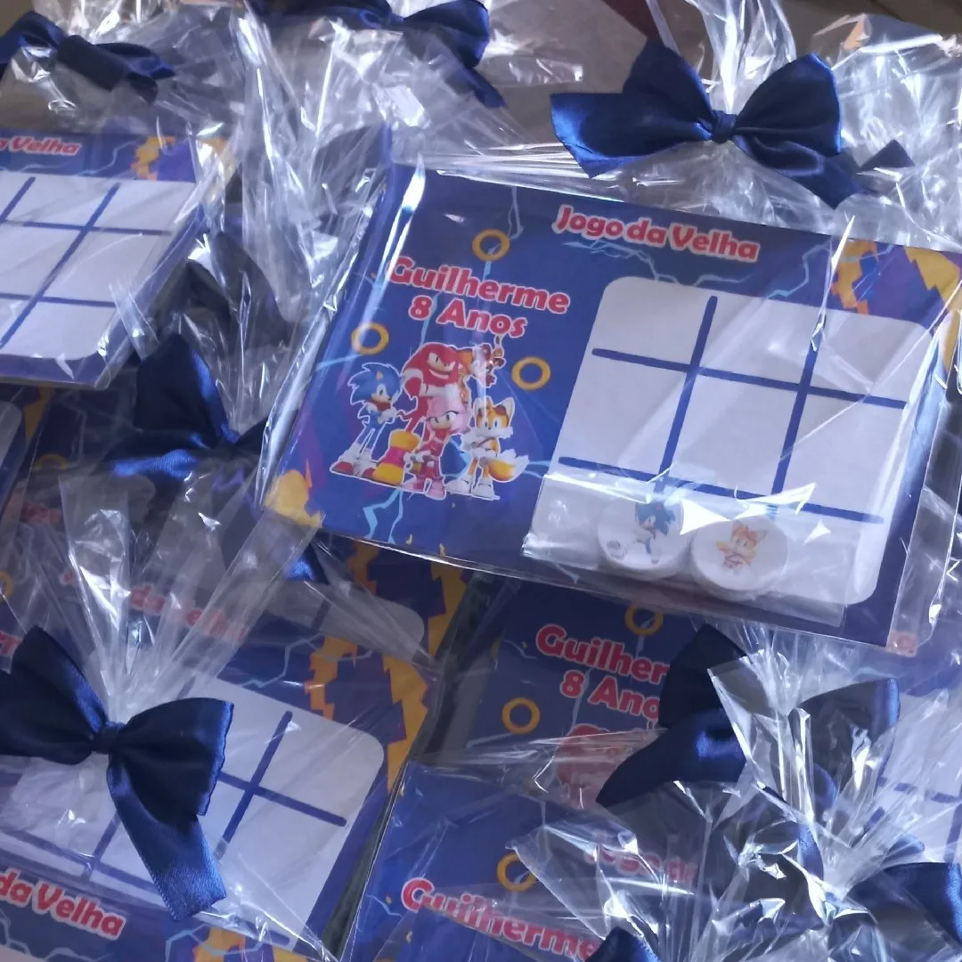 lembrancinha jogo da velha personalizado tema Sonic - foto 4