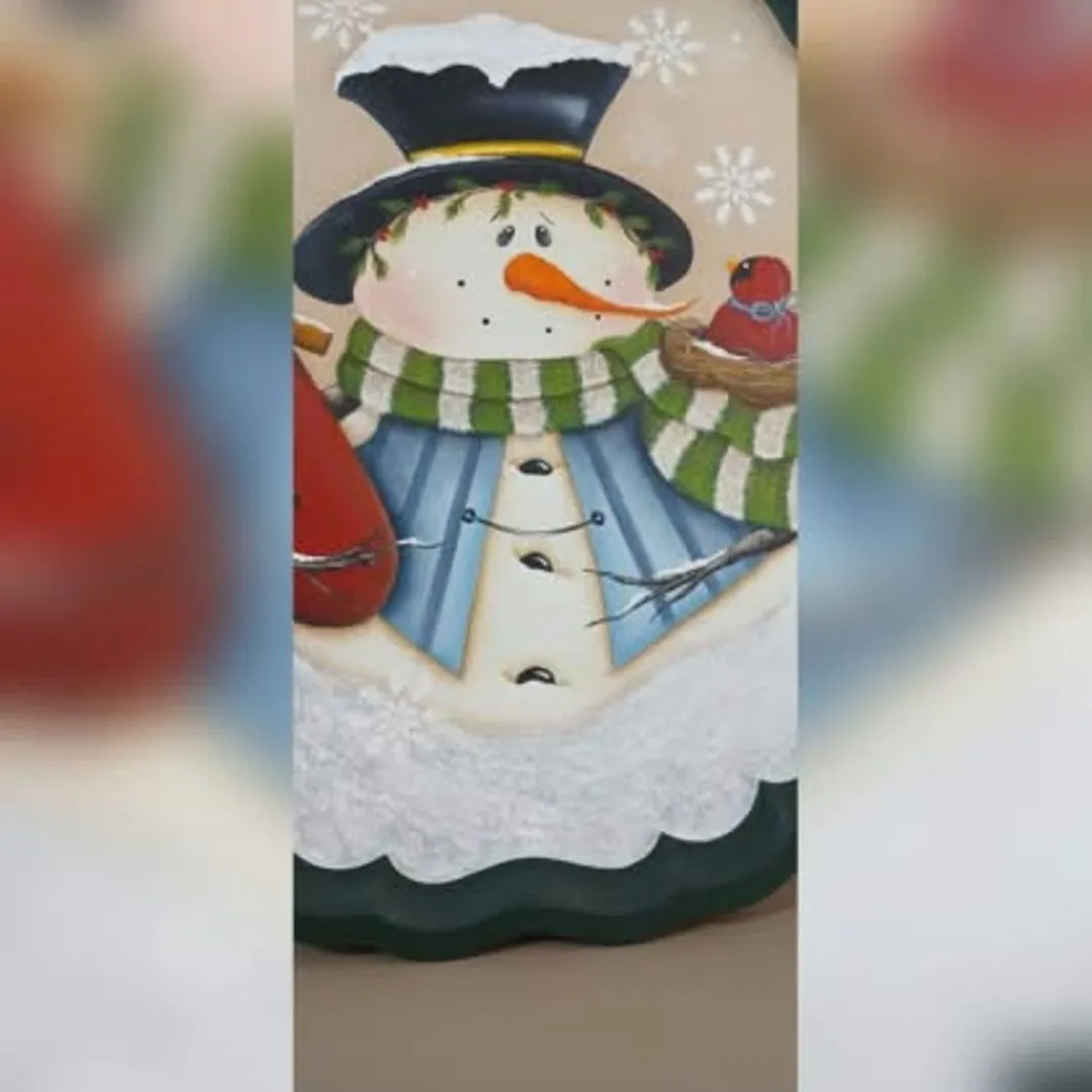 Placa Decorativa de Natal Redonda - Boneco de Neve - foto 4