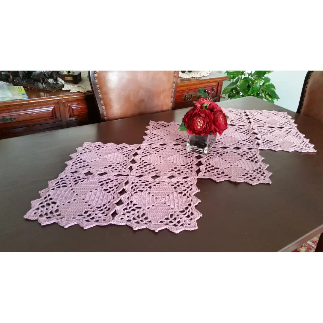 Caminho de Mesa Squares Crochê - foto 3