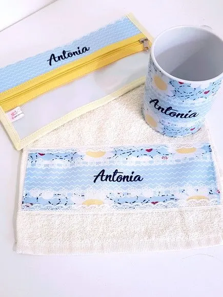 Kit Necessaire e toalha de mão Flores - foto 2