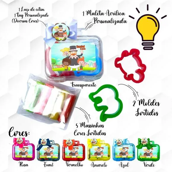 Mini Maleta com Massinhas Mundo Bita Personalizada - feito à mão por Mi Papelaria Criativa