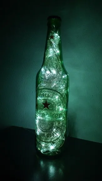 Luminária de garrafa Heineken 600ml - foto 3