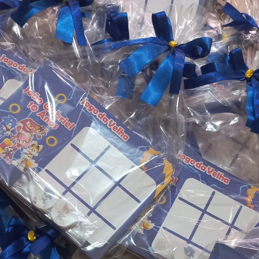 lembrancinha jogo da velha personalizado tema Sonic - foto 2