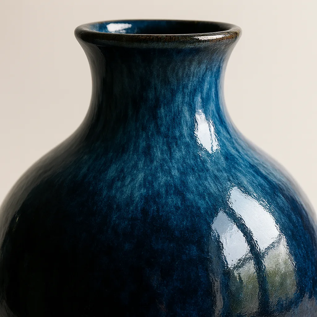 Vaso de Cerâmica Esmaltado Azul 20 cm (Produto teste) - foto 3