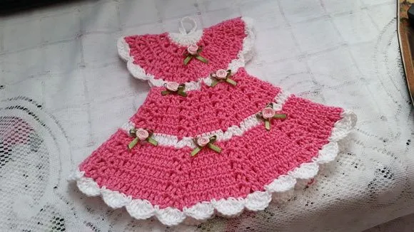 Pegador de Panelas Vestido Rosa Pytaya (20 cm x 15 Cm)