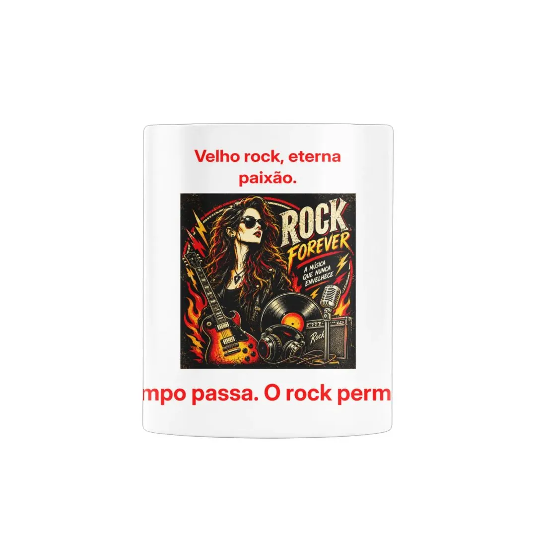 Caneca Rock Forever Guitarra e Vinil Vintage 325ml - foto 2
