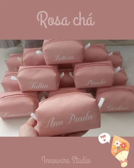 Necessaire Mini Box - Rosa Chá - artesanato feito à mão por Innovare Studio