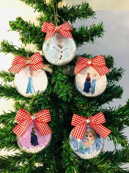 Bolinha de Natal Frozen - artesanato de Fina Essência Papelaria Personalizada