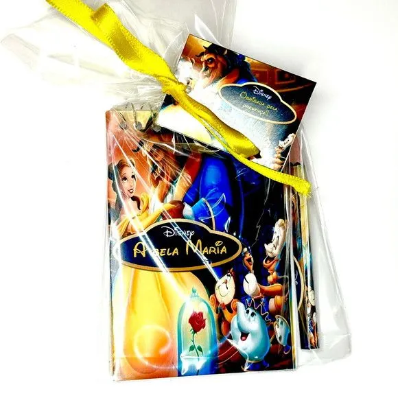 Bloquinho Bela e a Fera Personalizado - artesanato feito à mão por Mi Papelaria Criativa