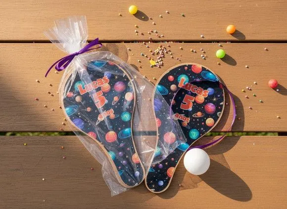 Raquete Ping Pong - Planetas - feito à mão por Mi Papelaria Criativa