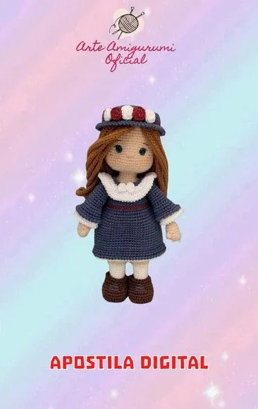 Receita Boneca Anne Vestido e Chapéu - Amigurumi - feito à mão por Arte Amigurumi Oficial