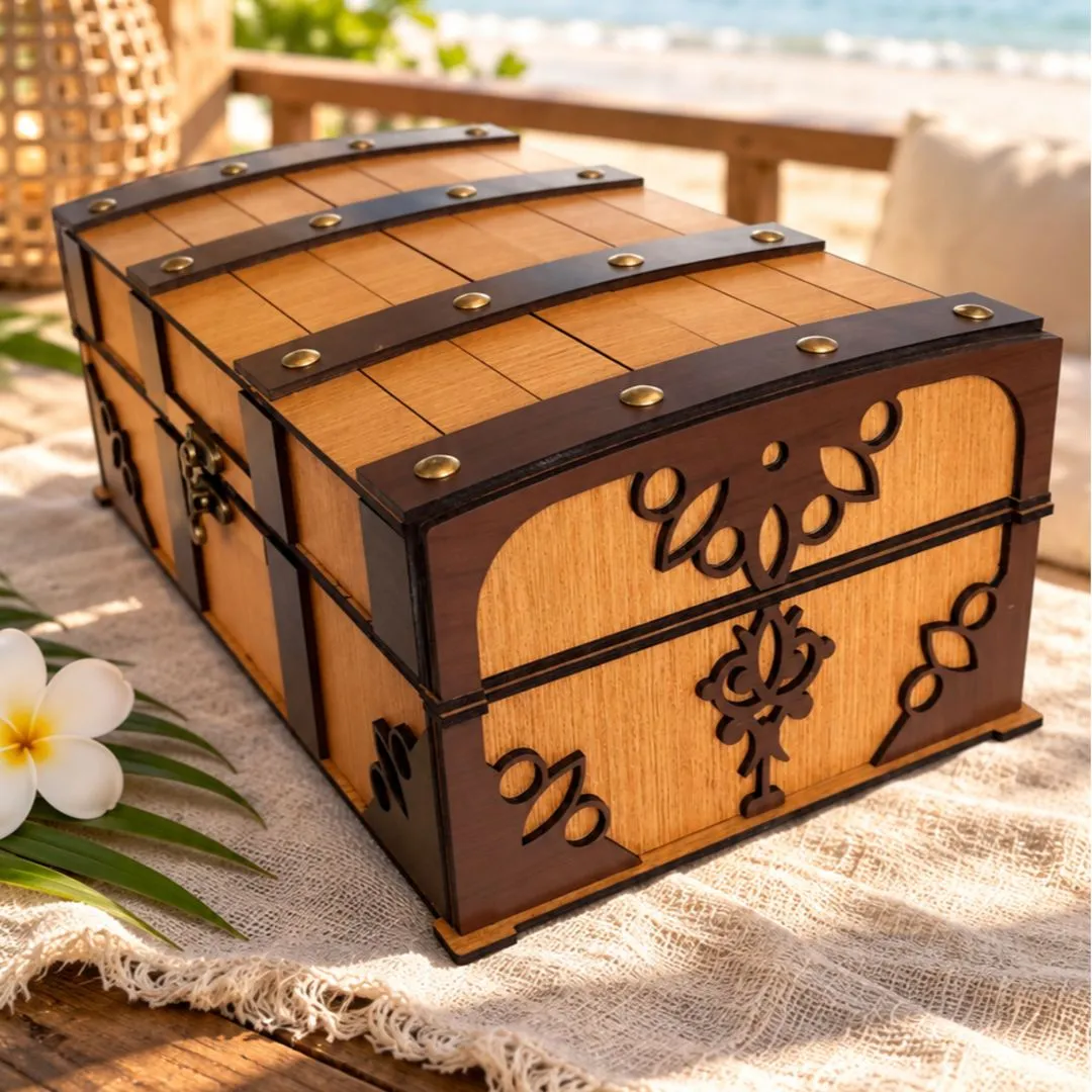 Caixa Decorativa Artesanal em MDF Estilo Rústico 32 x 19 x 12 cm - foto 4