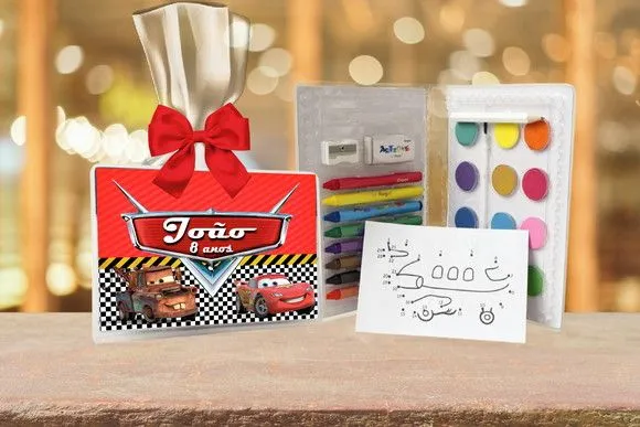 Estojo de Pintura Carros Personalizado - feito à mão por Artmanha Lembrancinhas