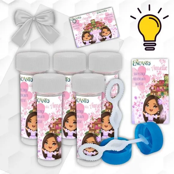 Bolinha de Sabão Encanto Personalizada - artesanato feito à mão por Mi Papelaria Criativa