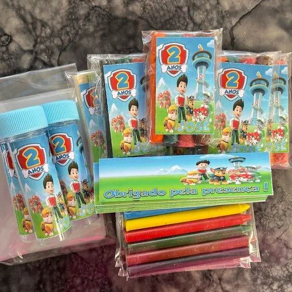 Kit Massinha + Giz + Bolha Patrulha Canina Personalizado