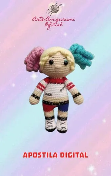 Receita Arlequina Amigurumi - artesanato feito à mão por Arte Amigurumi Oficial