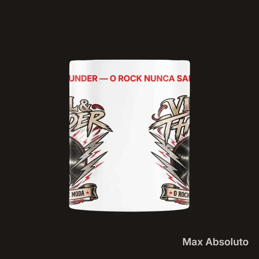 Caneca Estampa Tipográfica Vinyl & Thunder Rock Retrô 325ml - foto 4