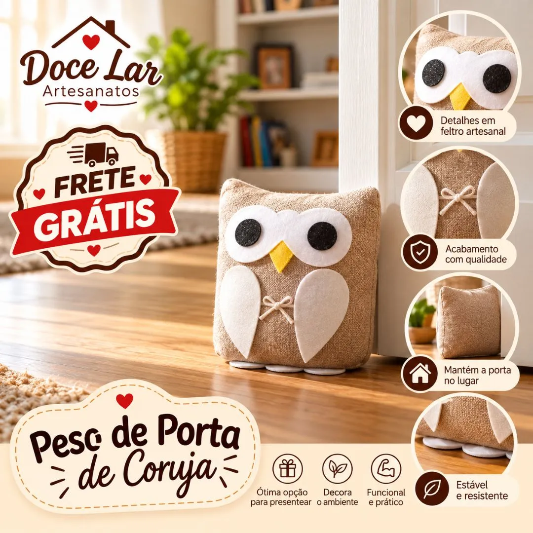 Peso de Porta de Coruja 17cm Cores Sortidas - foto 5