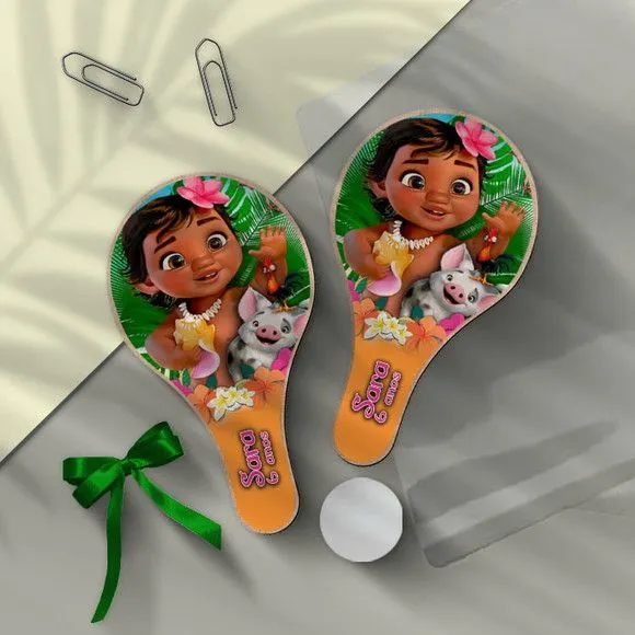 Raquete Ping Pong - Moana Baby Personalizada - feito à mão por Mi Papelaria Criativa