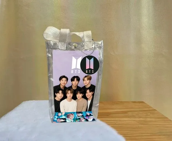 Sacola Transparente Bts Personalizado - artesanato de Artmanha Lembrancinhas