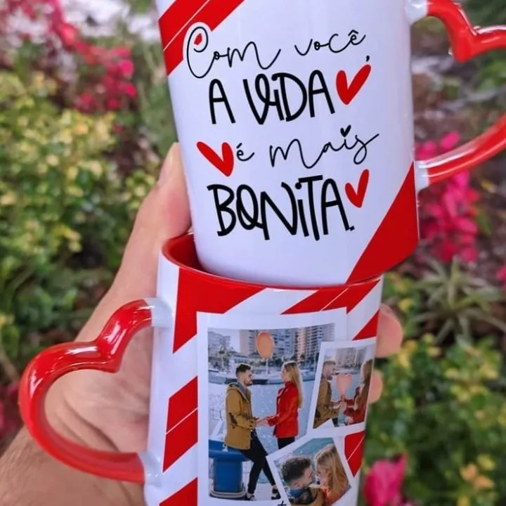 Caneca Personalizada Alça de Coração - foto 2