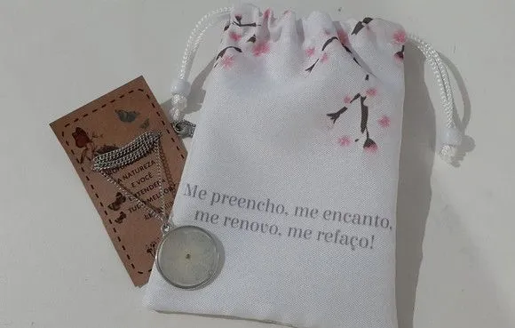 Saquinho Pequeno - Flor De Cerejeira - artesanato feito à mão por Innovare Studio