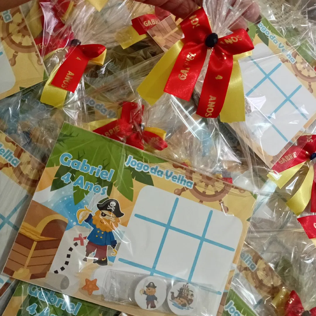 lembrancinha jogo da velha personalizado tema Pirata - foto 5