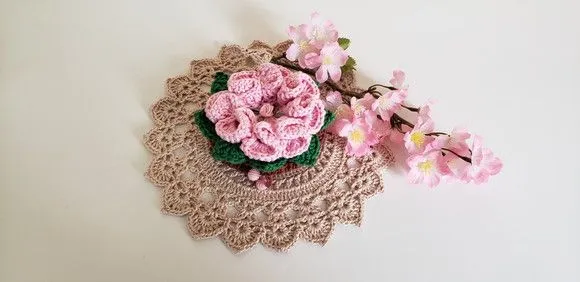 Sachê Porta Sabonete em Crochê Rosa Candy - foto 2