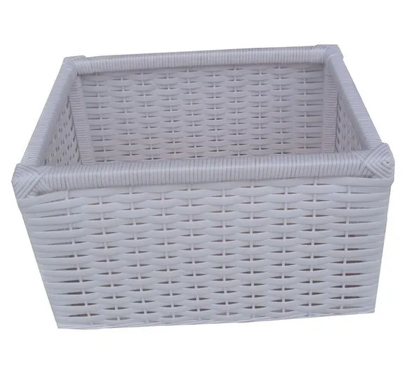 Cesto Sintético Branco 45x35x25 - artesanato de Mundo Urbano