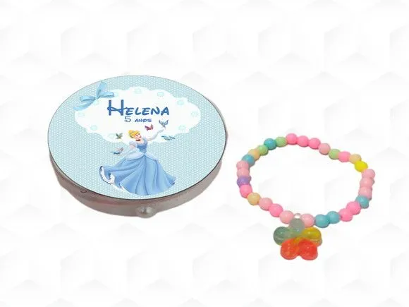 Latinha + Pulseira Cinderela Personalizada - artesanato feito à mão por creativitybynina