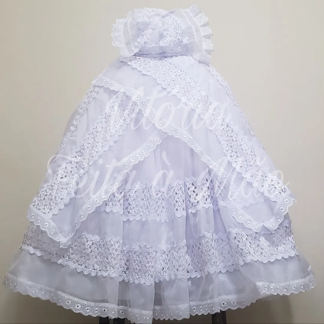 Saia Branca de Umbanda e Candomblé - artesanato feito à mão por Ateliê Vitória Feita à Mão - Moda Afro