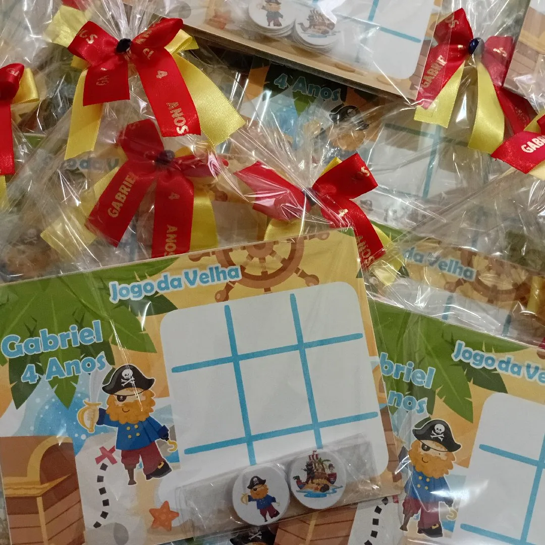 lembrancinha jogo da velha personalizado tema Pirata - foto 3
