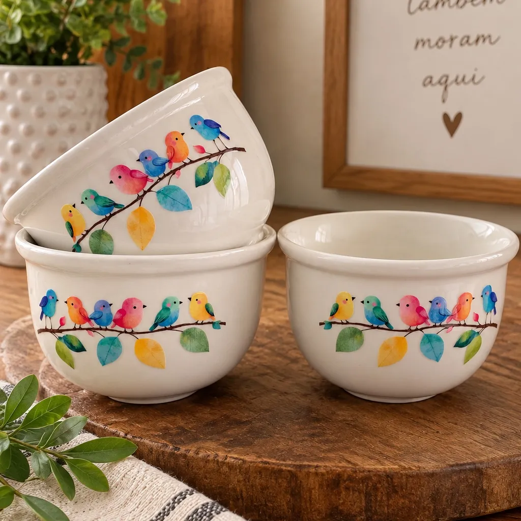 Bowl passarinhos - artesanato feito à mão por Podentrar