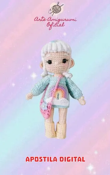 Receita Boneca Arco-íris Amigurumi - artesanato feito à mão por Arte Amigurumi Oficial