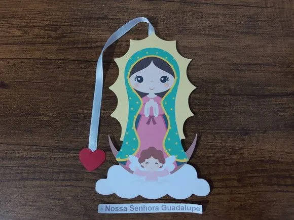Marcador de Página 10 cm - Nossa Senhora de Guadalupe - artesanato de Emejhu Personalizados