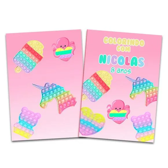 Revista colorir Pop It candy colors 14x10 - artesanato de PAPCRIE
