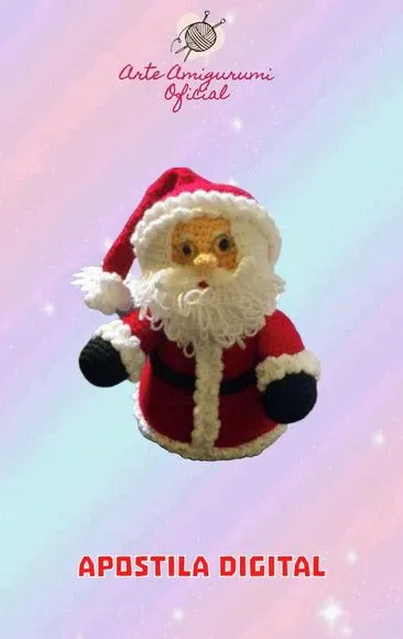 Receita Papai Noel Cone Amigurumi - feito à mão por Arte Amigurumi Oficial