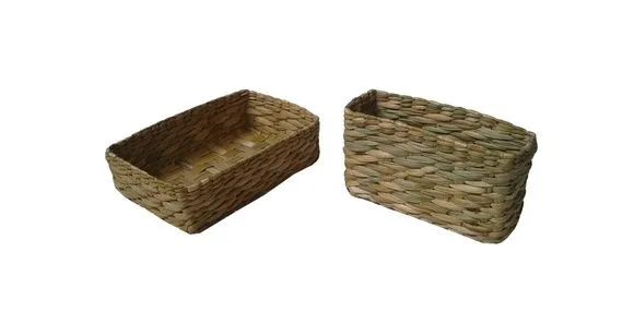 Kit C/ 2 Cestos Taboa Natural - artesanato de Mundo Urbano