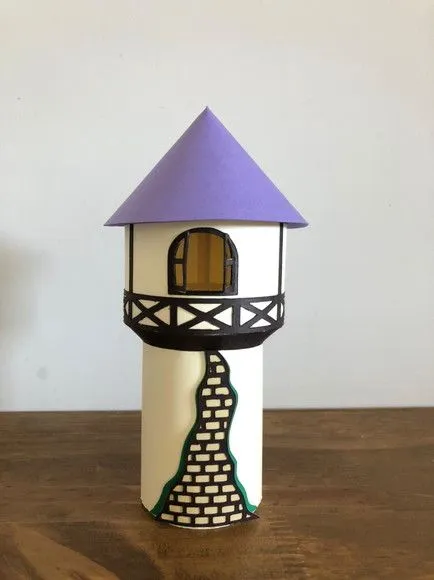 Centro de Mesa Torre Rapunzel, Enrolados. - artesanato de Fina Essência Papelaria Personalizada
