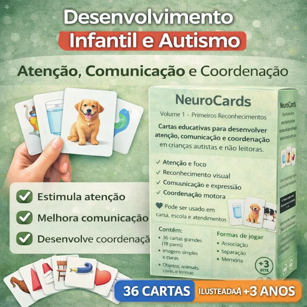 Jogo Educativo para Autismo Infantil 36 Cartas + 3 Anos JD Arte - foto 5