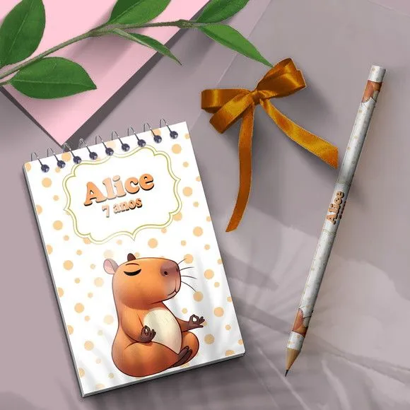 Bloquinho - Capivara Personalizado - artesanato feito à mão por Mi Papelaria Criativa