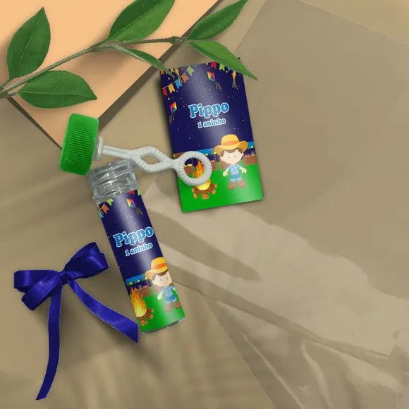 Bolha de Sabão - Arraiá Personalizado - artesanato feito à mão por Mi Papelaria Criativa