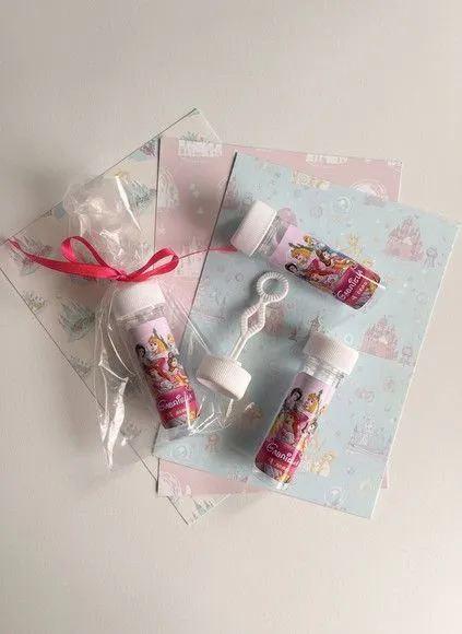 Bolha de Sabão - Princesas Personalizado - artesanato feito à mão por Mi Papelaria Criativa