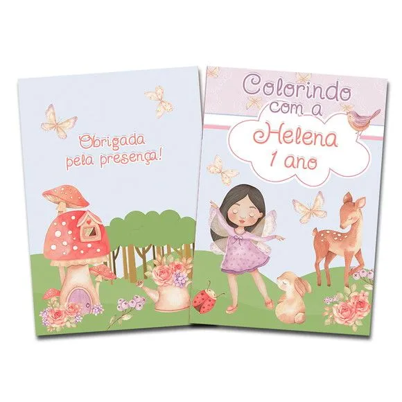 Revista Colorir Bosque Fada 14x10cm - artesanato de PAPCRIE